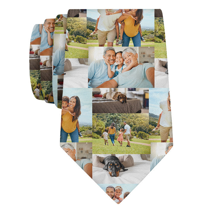 Collage Photo Tie - Rolled - Knotty Tie Co.