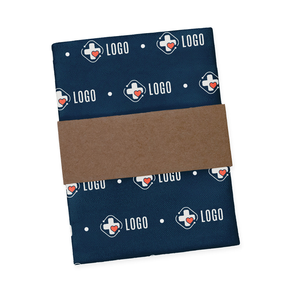 folded custom pocket square in kraft packaging